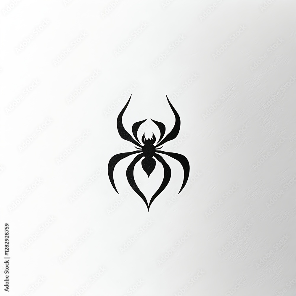 Elegant Black Spider: A Minimalist Logo Design Elegant Black Spider: A Minimalist Logo Design