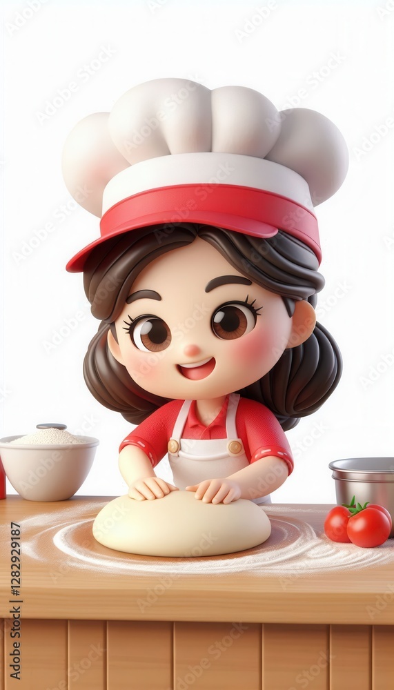 Baking fresh dough kitchen illustration clean environment front view cooking concept Baking fresh dough kitchen illustration clean environment front view cooking concept
