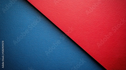 Red blue paper diagonal split background texture