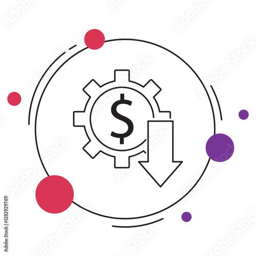 Lower Cost Icon, Cost Optimization Strategies, Budget-Friendly Solutions, vector