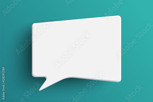 White rectangle speech bubble on green background