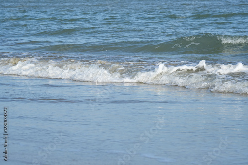Fototapeta Naklejka Na Ścianę i Meble -  The sea water on the beach is a wave of various forms for background.