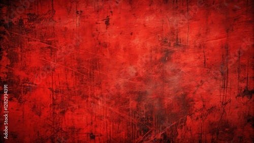 Distressed red overlay effect on a scratched black surface , worn, texture,  worn, texture, scratches