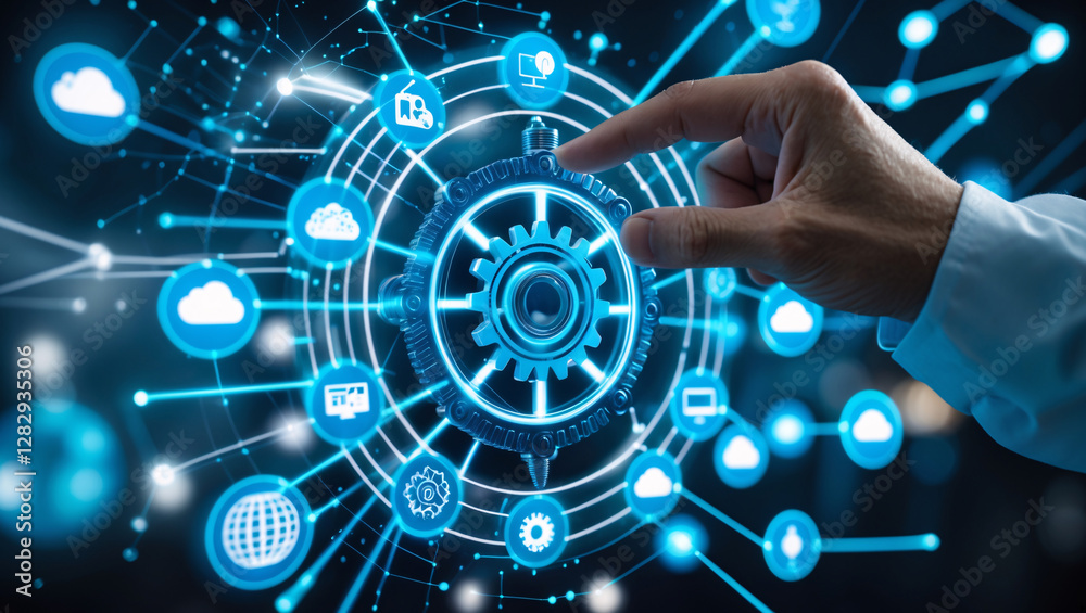 Fototapeta premium Automation and Digital Network Integration