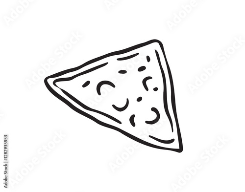 Nachos doodle hand drawn single icon. Nachos drawing line isolated clipart element.