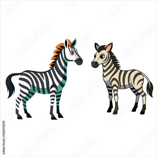 zebra cartoon isolated on white
