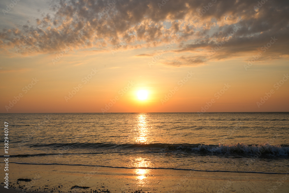 Sunset view at the sea at Kaeng Krachan National Park, Prachuap Khiri Khan Province, Thailand. Sunset view at the sea at Kaeng Krachan National Park, Prachuap Khiri Khan Province, Thailand.