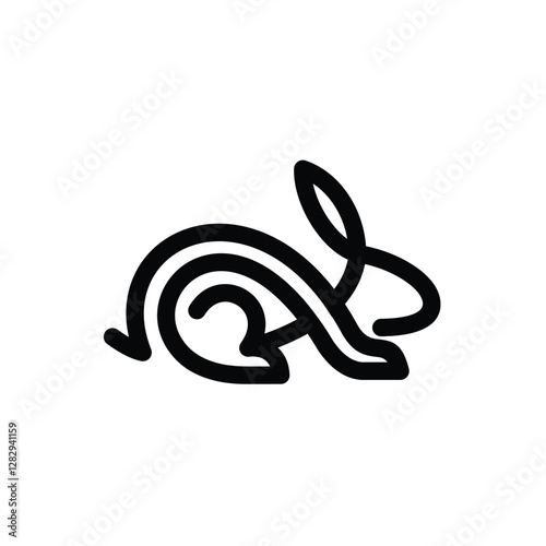 abstract line rabbit logo template