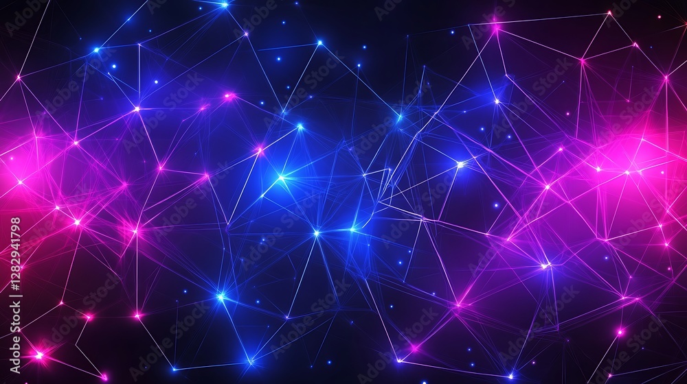 Brilliant network of lights and lines over a dark background Brilliant network of lights and lines over a dark background