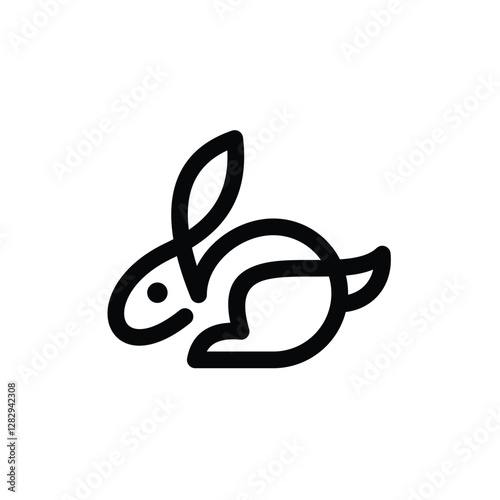 abstract rabbit line art form logo
