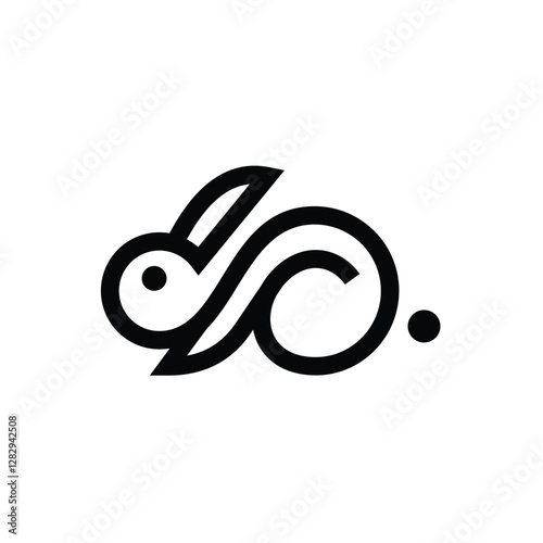 abstract infinity rabbit logo design