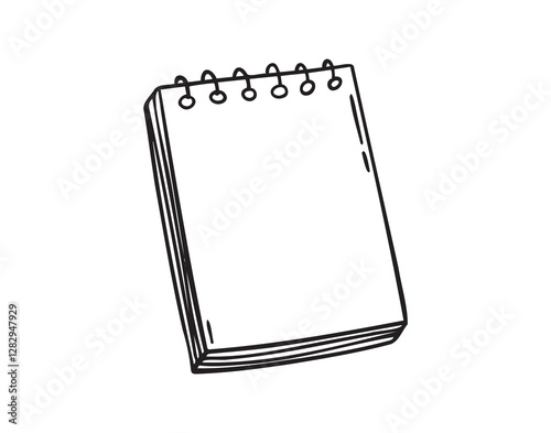 notebook doodle hand drawn icon. Outline drawing notebook line clipart symbol. Isolated doodle exercise book