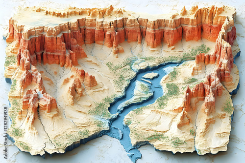 3D Topographic Map Of Grand Canyon