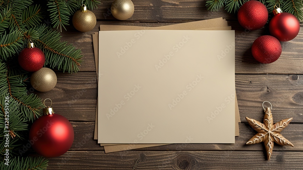 Fototapeta premium Christmas blank plain template mockup