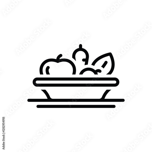 Black line icon for food