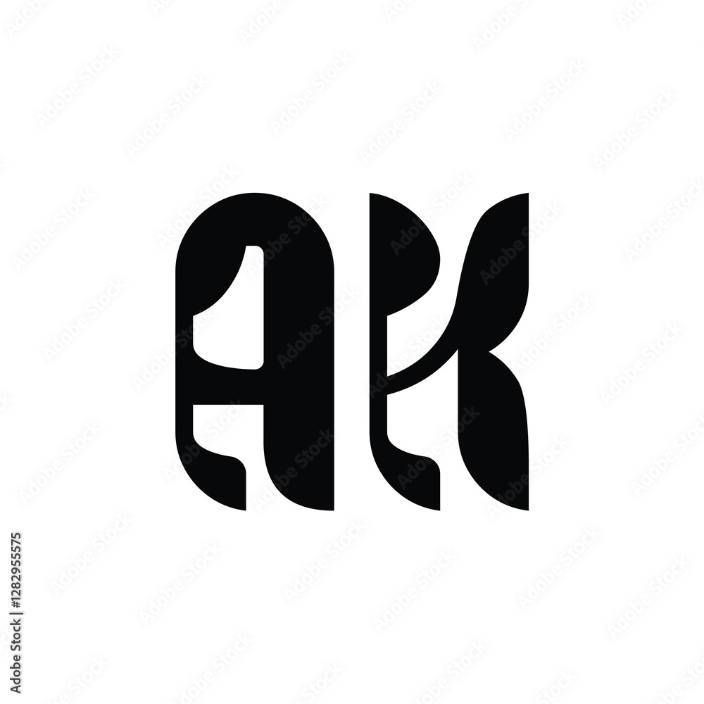 AK monogram logo design letter text name symbol monochrome logotype alphabet character simple logo AK monogram logo design letter text name symbol monochrome logotype alphabet character simple logo