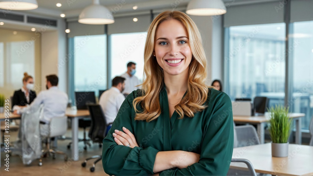 Confident and Successful Businesswoman Leading a Team in a Modern Office Environment Confident and Successful Businesswoman Leading a Team in a Modern Office Environment