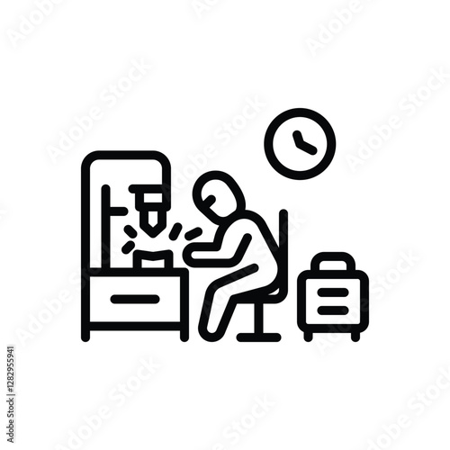 Black line icon for metal working