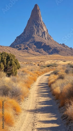 Desert Mountain Trail Under Sunny Sky photo