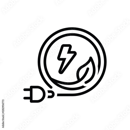 Black line icon for power energy