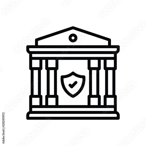 Black line icon for banking
