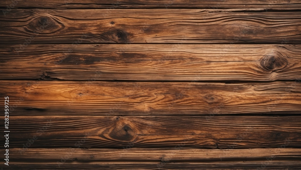 Naklejka premium Rustic wooden texture background with aged planks in warm brown tones suitable for various design applications