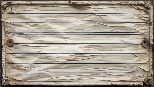 Wallpaper Mural Wrinkled old paper sheet with blue lines and holes for attachment on a textured background Torontodigital.ca