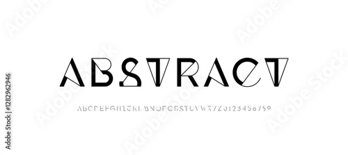 Font alphabet, letters from A to Z and numbers from 0 to 9, vector illustration 10EPS