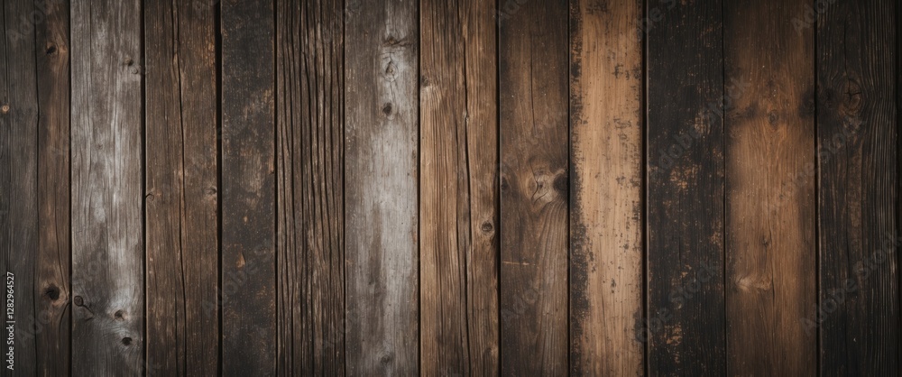 Naklejka premium Textured wooden planks of various shades arranged vertically in a seamless pattern suitable for backgrounds and interior design