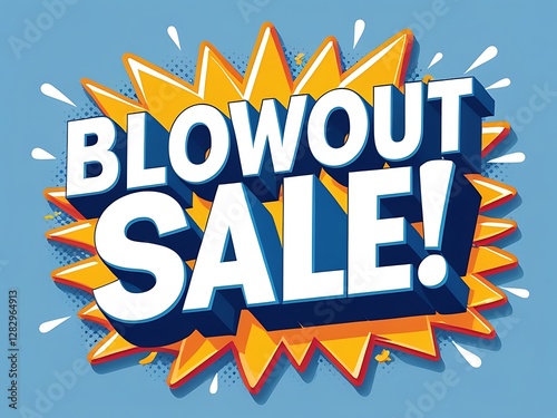 This is a stylized image representing a blowout sale