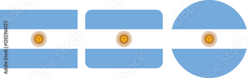 Argentinian Flag Variations in Different Shapes