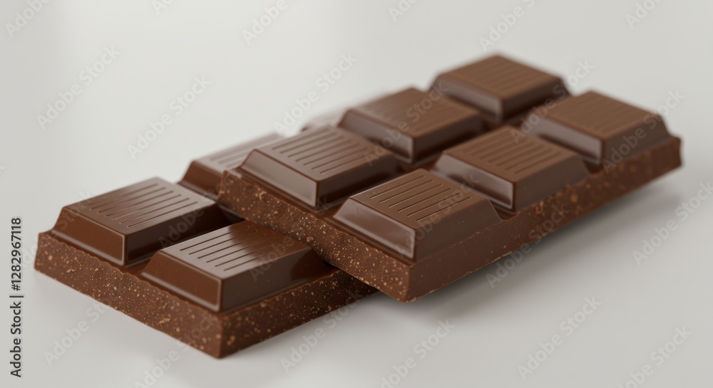 Delicious temptation two chocolate bars side by side on a white background Delicious temptation two chocolate bars side by side on a white background