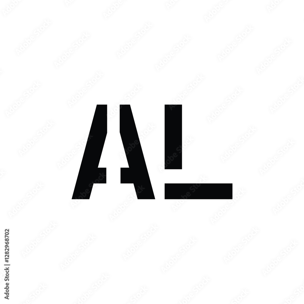Obraz premium AL monogram logo design letter text name symbol monochrome logotype alphabet character simple logo