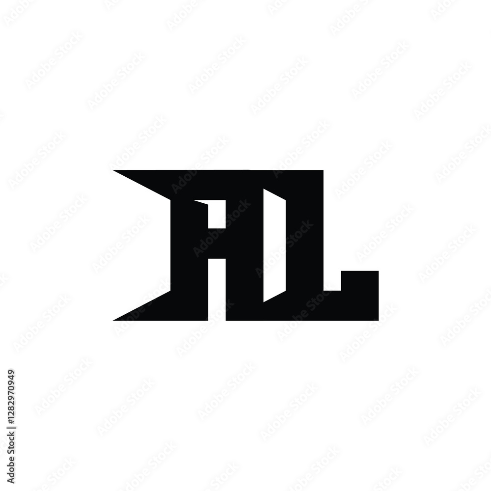 Obraz premium AL monogram logo design letter text name symbol monochrome logotype alphabet character simple logo