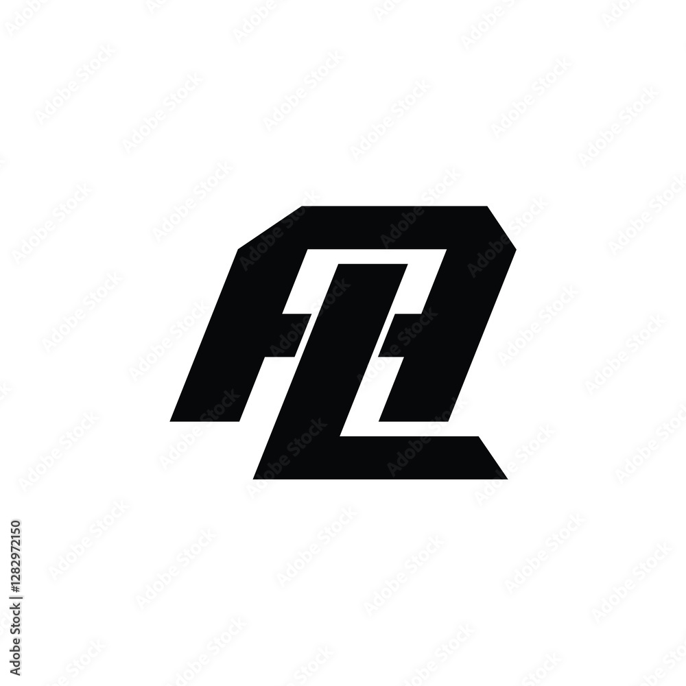 Obraz premium AL monogram logo design letter text name symbol monochrome logotype alphabet character simple logo