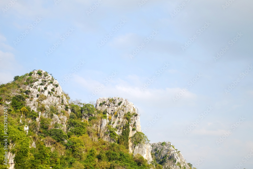 landscape rocky mountain and forest on hill with cloud and blue sky in Thailand. Copy space
landscape rocky mountain and forest on hill with cloud and blue sky in Thailand. Copy space