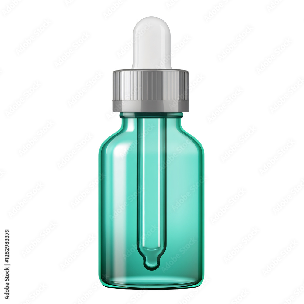 Serene Skincare: An eye-level shot of a refreshing green glass bottle with a dropper, designed for skincare. Capturing its translucent essence. Serene Skincare: An eye-level shot of a refreshing green glass bottle with a dropper, designed for skincare. Capturing its translucent essence.