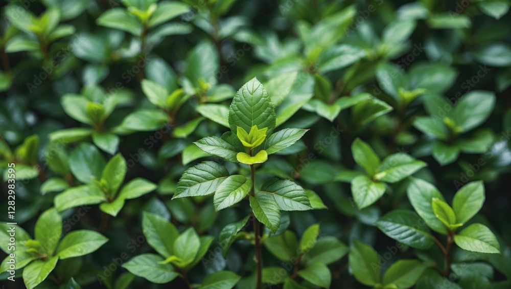 fresh green leaves with delicate textures in a lush background of foliage natural botanical scene fresh green leaves with delicate textures in a lush background of foliage natural botanical scene