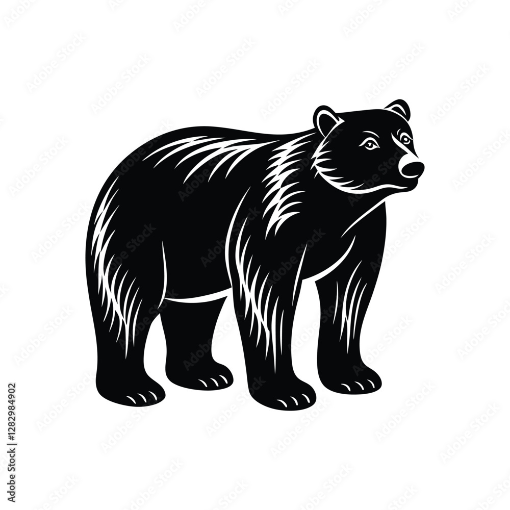 Obraz premium A brown bear animal silhouette vector.