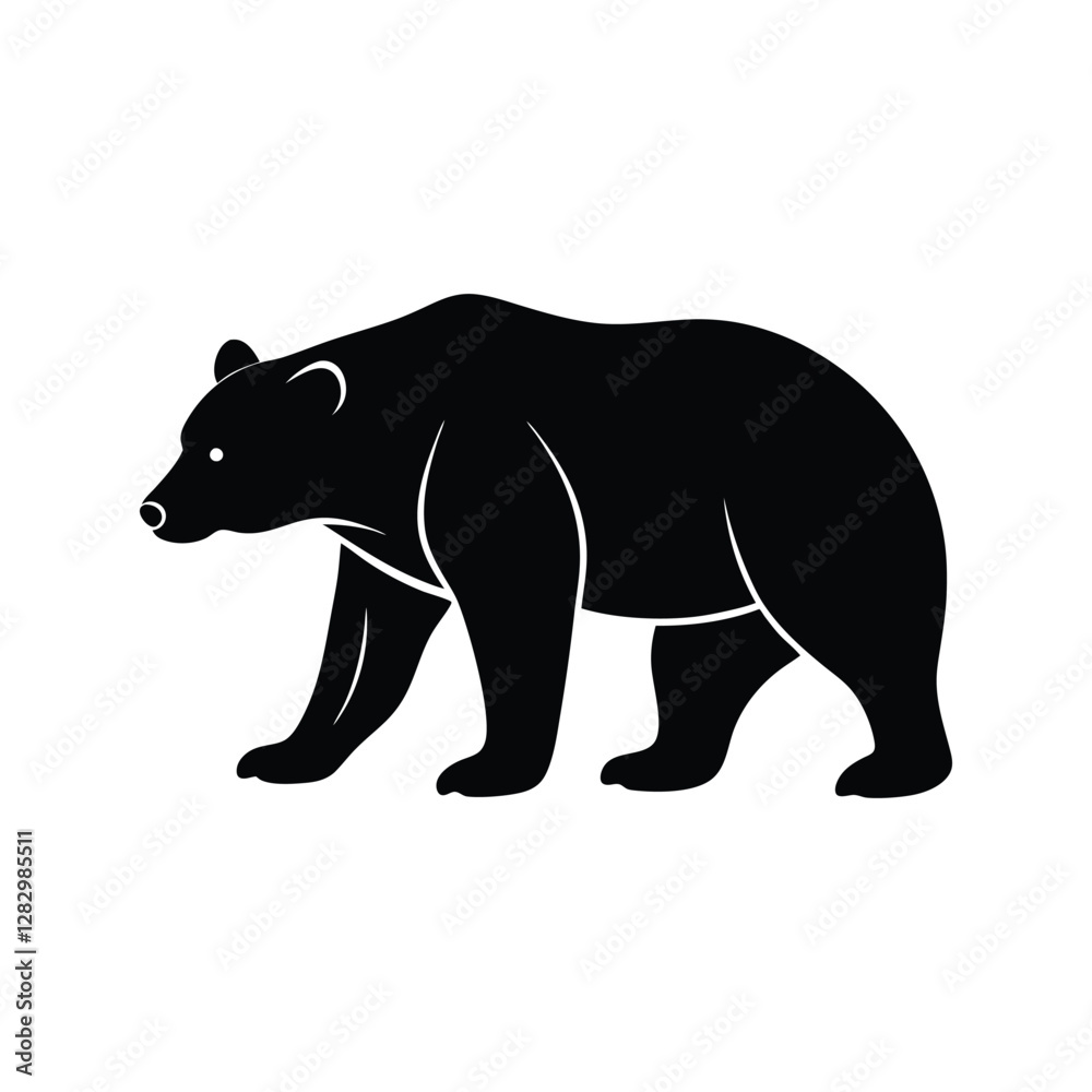 Fototapeta premium A brown bear animal silhouette vector.