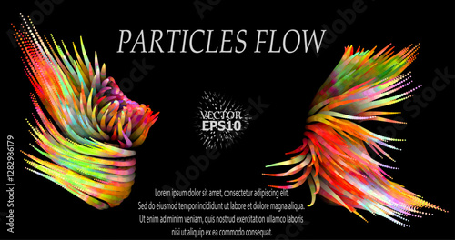 Colorful abstract texture created with Gradient flow and 3D structure imitate the movement of liquid or wind. Vibrant colors, volumetric waves and digital noise create a sense of depth and dynamics. I