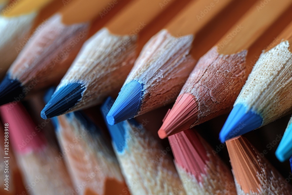 Obraz premium Vibrant assortment of colorful pencils neatly arranged on a clean, bright white background