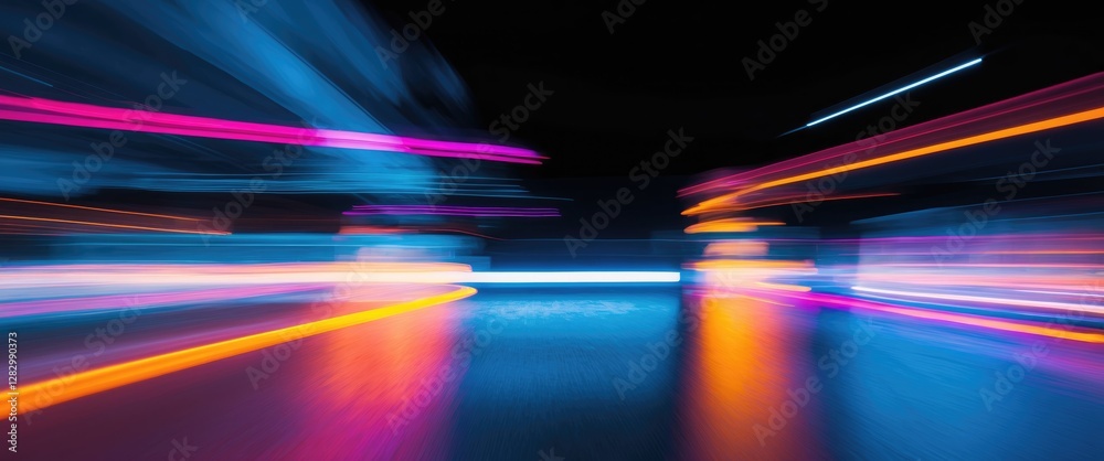 Vibrant abstract motion blur of multicolored lights creating a dynamic visual on a dark background ideal for modern design concepts. Vibrant abstract motion blur of multicolored lights creating a dynamic visual on a dark background ideal for modern design concepts.