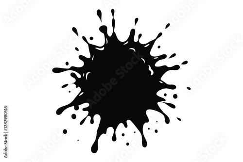 Paint splatter silhouette vector illustration on white background