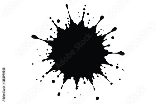 Paint splatter silhouette vector illustration on white background