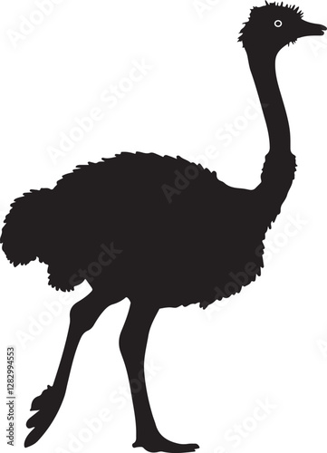 ostrich silhouette isolated on white background