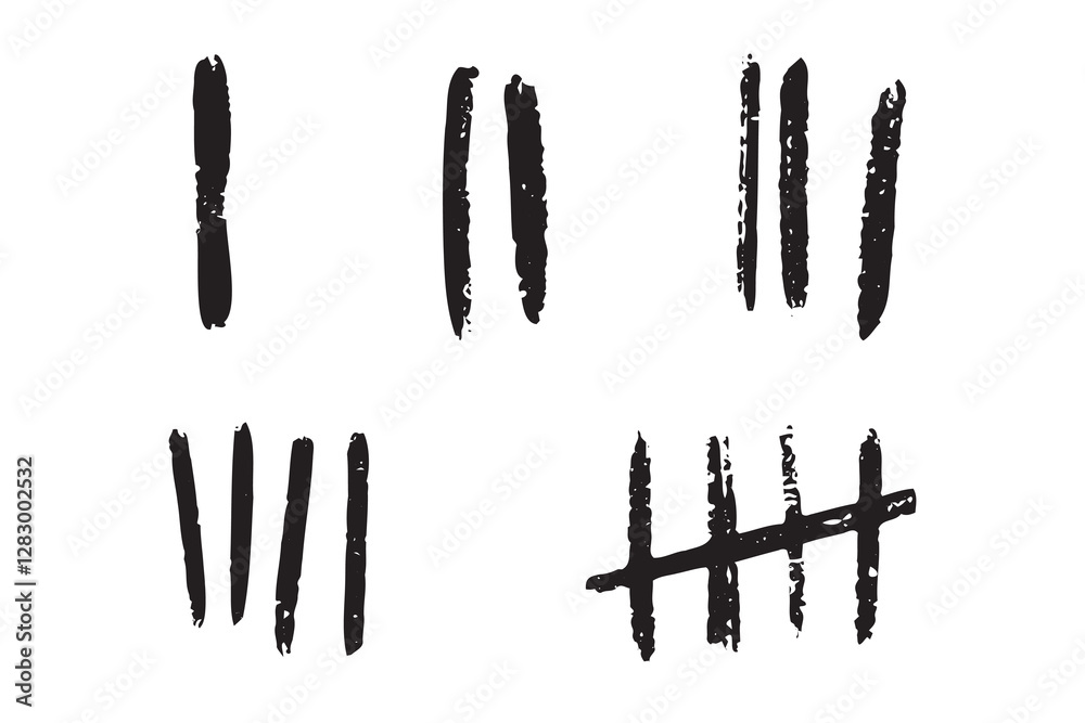 hand drawn prison wall doodle sticks lines counter 