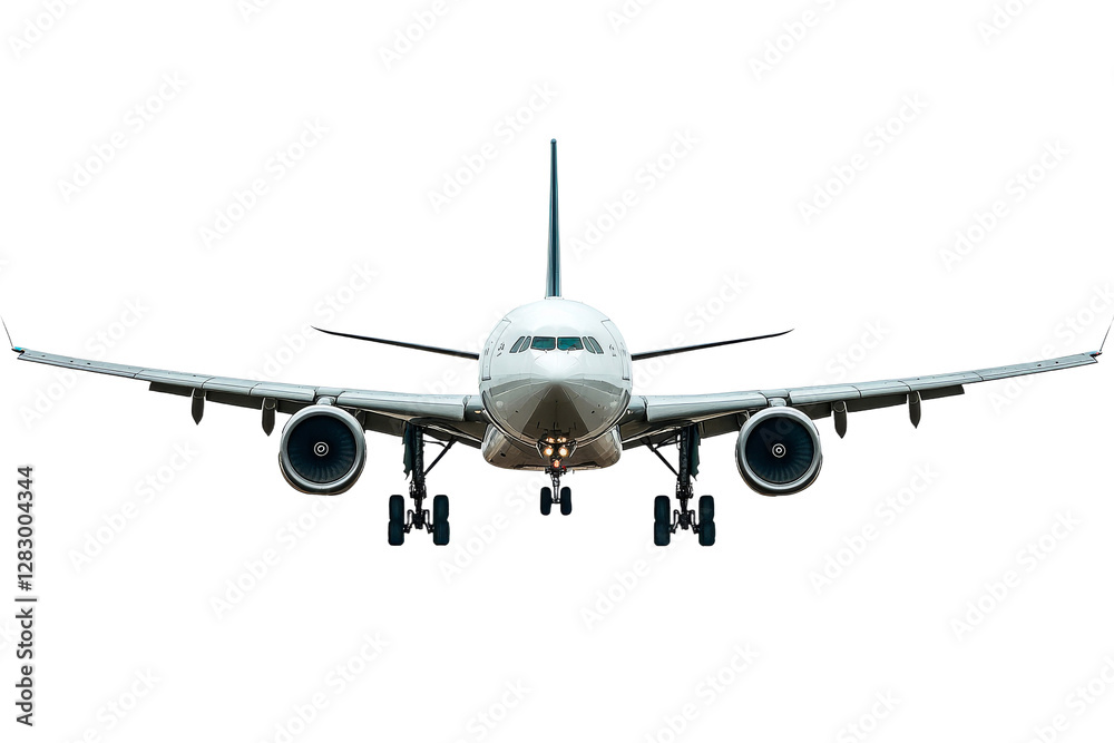Airplane preparing for landing at a busy airport Airplane preparing for landing at a busy airport