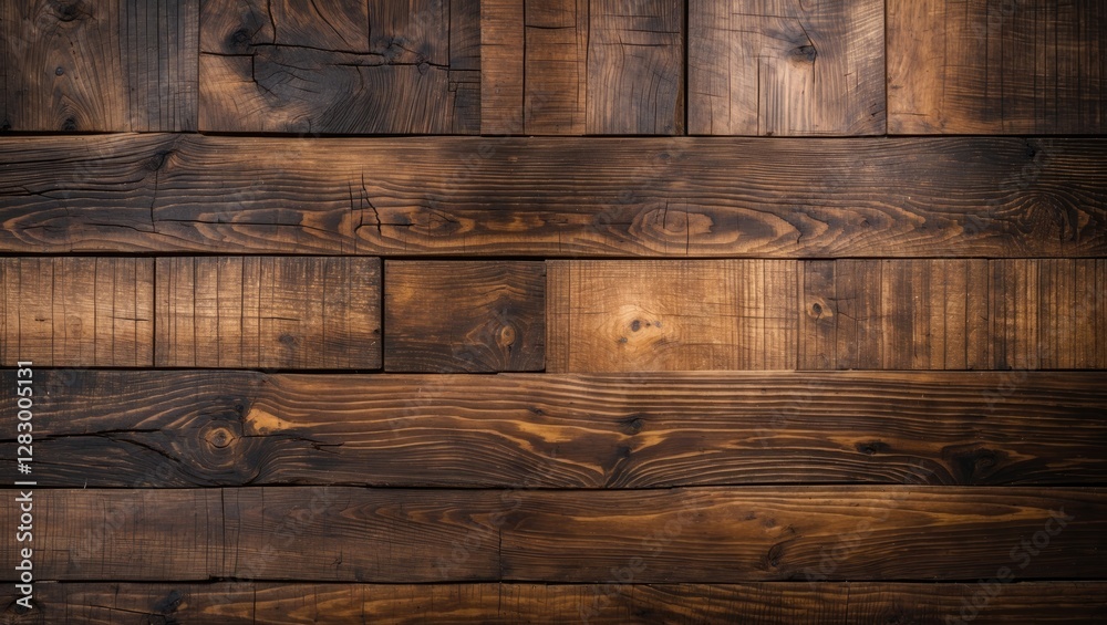 Rustic wooden texture background with rich dark hues and distinct grain patterns ideal for a variety of design projects and presentations. Rustic wooden texture background with rich dark hues and distinct grain patterns ideal for a variety of design projects and presentations.