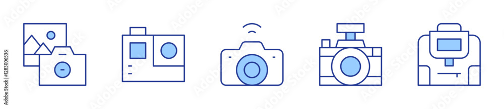 digital camera, camera, camera bag, photography, gopro. Camera Icon vector illustration. Line Duotone style. Editable stroke digital camera, camera, camera bag, photography, gopro. Camera Icon vector illustration. Line Duotone style. Editable stroke